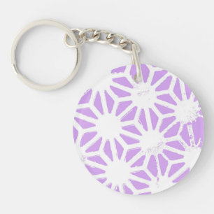 Lilac geometric pattern key ring