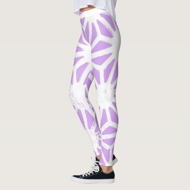 Lilac geometric pattern leggings (Left)