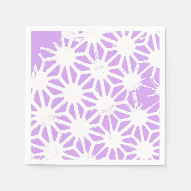 Lilac geometric pattern napkin (Front)