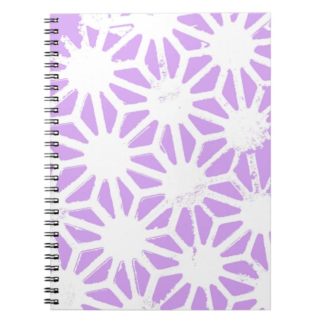 Lilac geometric pattern notebook (Front)