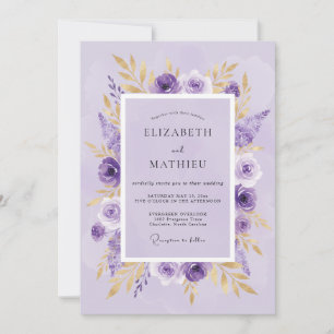 Lilac Gilded Botanical Wedding Invitation