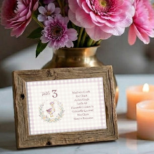 Lilac Gingham Baby Goose Table Seating Card LPM26