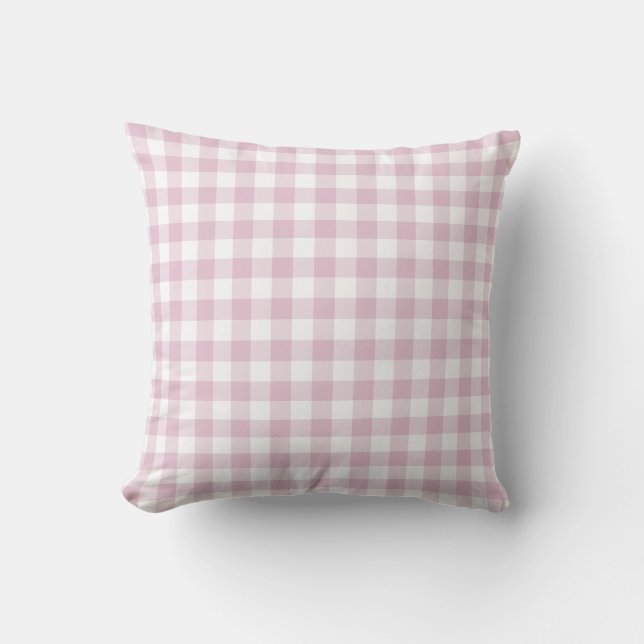 Lilac Gingham Check Soft Cottage Cushion (Front)