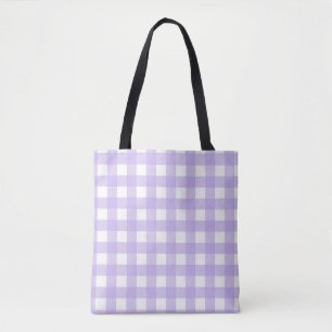 Lilac Gingham Tote Bag