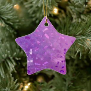 Lilac Glitter Christmas Ceramic Tree Decoration