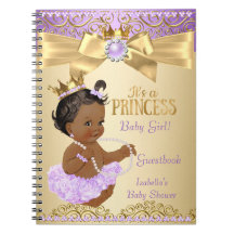 Lilac Gold Ballerina Princess Baby Shower Ethnic