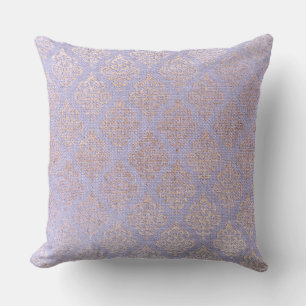 Lilac Gold Damask Reversible Decorative Pillow
