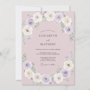 Lilac Graceful Botanical Wedding Invitation