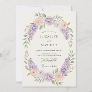 Lilac Graceful Whimsical Wedding Invitation