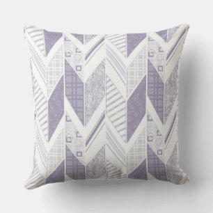 Lilac Gray Geometric Patchwork Pattern for Home De Cushion