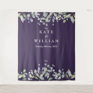Lilac Greenery Purple Wedding Photo Backdrop Tapestry