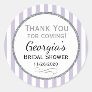 Lilac Grey Bridal Shower Thank You Grey Favour Tag