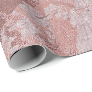 Lilac Grey Grungy Marble Shiny Metallic Strokes Wrapping Paper