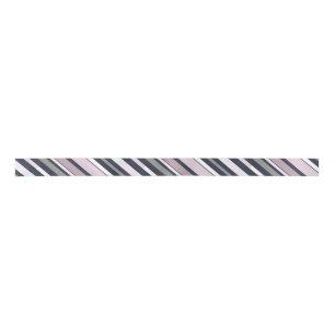 Lilac Grey Pastel Pink Elegant Stripe Patterned Satin Ribbon