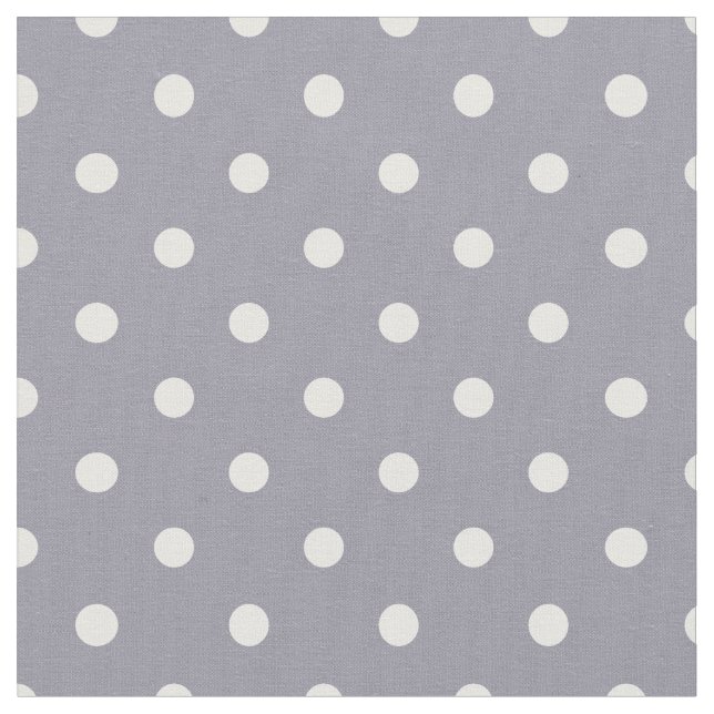 Lilac Grey & White Polka Dot Fabric (Close Up)