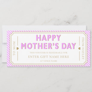 Lilac Happy Mother's Day Gift Voucher Card
