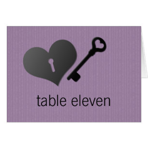 Lilac Heart Lock and Key Table Card