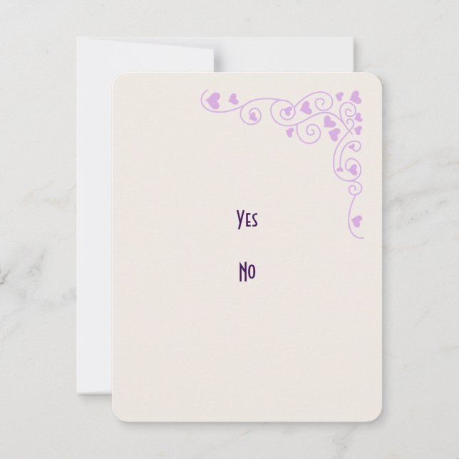 Lilac Hearts Twin Love Baby Shower RSVP Card (Back)