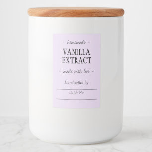 Lilac Homemade Handcrafted Vanilla Extract Food Label