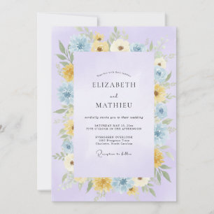 Lilac Honey Petal Wedding Invitation