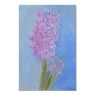 Lilac Hyacinth Flower Lavender Background Painting Photo Print
