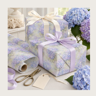 Lilac Hydrangea Floral Wrapping Paper