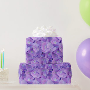 Lilac Hydrangea Flowers Wrapping Paper
