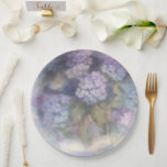 Lilac Hydrangea Watercolor Luncheon Napkin Paper Plate<br><div class="desc">Bring graceful floral elegance to your table with this lilac hydrangea watercolor plate, beautifully designed using an original vintage artwork from the Hydrangea Luxe Garden Collection. Soft lilac, blue, and periwinkle blooms glow against a classic porcelain-inspired border, creating a timeless plate perfect for spring entertaining and refined celebrations. Ideal for...</div>