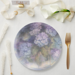 Lilac Hydrangea Watercolor Luncheon Napkin Paper Plate