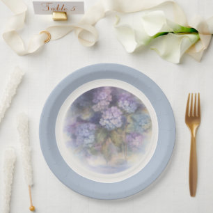 Lilac Hydrangea Watercolor Luncheon Napkin Paper Plate
