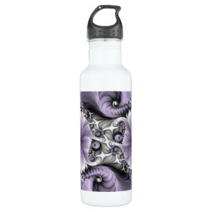 Lilac Illusion Abstract Floral Fractal Art Fantasy 710 Ml Water Bottle