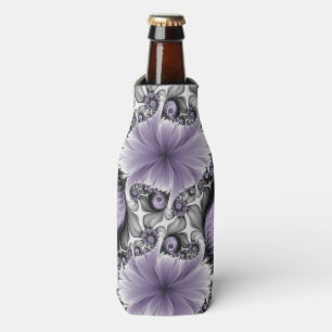 Lilac Illusion Abstract Floral Fractal Art Fantasy Bottle Cooler