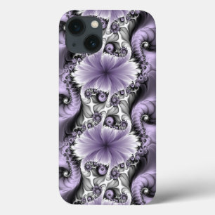Lilac Illusion Abstract Floral Fractal Art Fantasy iPhone 13 Case