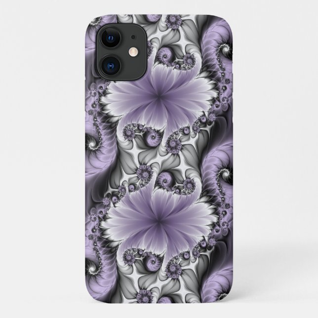 Lilac Illusion Abstract Floral Fractal Art Fantasy Case-Mate iPhone Case (Back)
