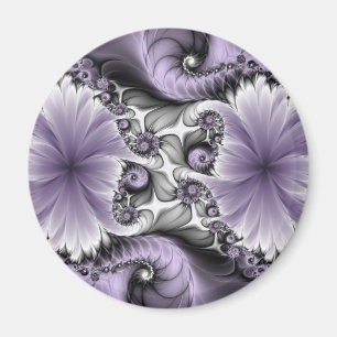 Lilac Illusion Abstract Floral Fractal Art Fantasy Magnet