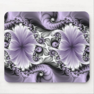 Lilac Illusion Abstract Floral Fractal Art Fantasy Mouse Pad