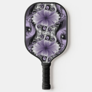 Lilac Illusion Abstract Floral Fractal Art Fantasy Pickleball Paddle