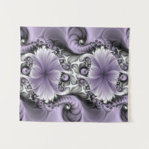 Lilac Illusion Abstract Floral Fractal Art Fantasy Tapestry