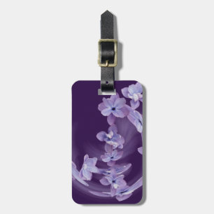 Lilac in circle luggage tag