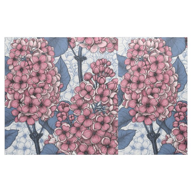 Lilac in pink and blue fabric (Fat Quarter)