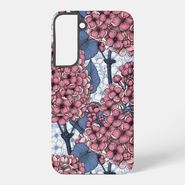 Lilac in pink and blue samsung galaxy s22+ case (Back)