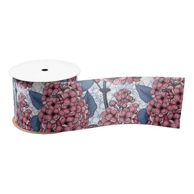 Lilac in pink and blue satin ribbon (Spool)