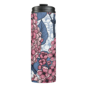 Lilac in pink and blue thermal tumbler