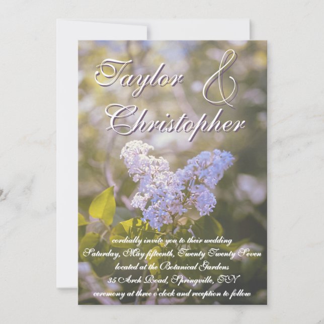 Lilac  invitation (Front)