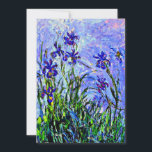 Lilac Irises by Claude Monet, Card<br><div class="desc">Famous flower painting by Claude Monet,  Lilac Irises.</div>