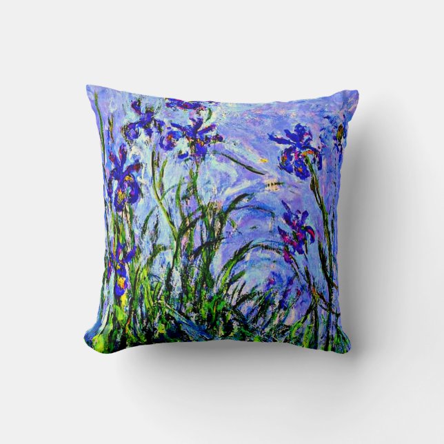 Lilac Irises by Claude Monet, Cushion (Front)
