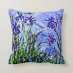Lilac Irises by Claude Monet, Cushion<br><div class="desc">Famous flower painting by Claude Monet,  Lilac Irises.</div>
