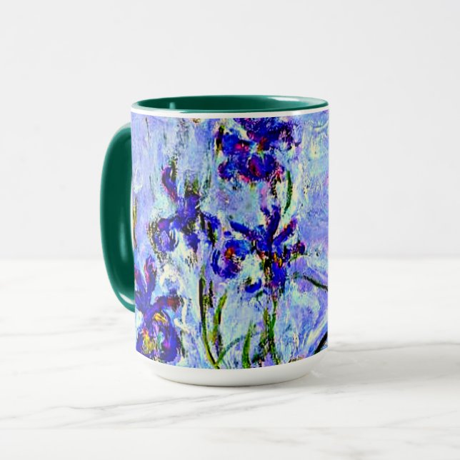 Lilac Irises by Claude Monet Mug (Front Left)