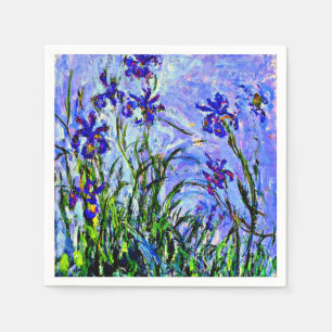 Lilac Irises by Claude Monet Napkin