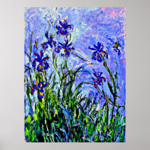 Lilac Irises fine art by Claude Monet, Poster